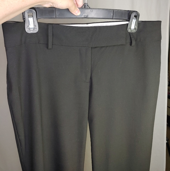 Ann Taylor Black Flat Front Work Pants Size 6 Slacks Trousers Zipper Belt Loops - Picture 5 of 9